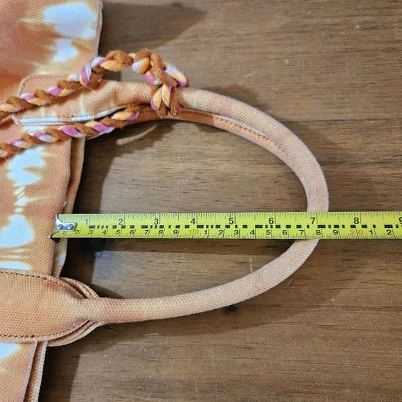 Vince Camuto Orla 100% Cotton Double Handle Tote Rusty Orange Tie Dye - Picture 11 of 11